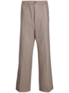 Ami Alexandre Mattiussi Straight-leg Elastic-waist Trousers In Nude