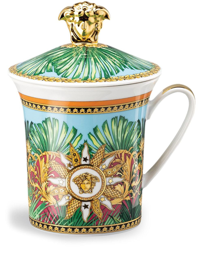 Versace X Rosenthal Jungle Animalier Lidded Mug (9.8cm) In Mehrfarbig
