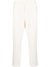 Z Zegna Elasticated-waistband Slim-cut Trousers In Weiss