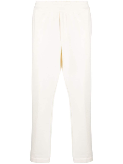 Z Zegna Elasticated-waistband Slim-cut Trousers In Weiss