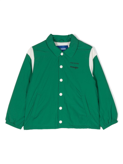 Mini Rodini Kids' X  Peace Dove Two-tone Bomber Jacket In Green