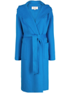 Diane Von Furstenberg Felted Wool Long Coat In Blue