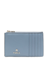 Furla Logo-plaque Leather Wallet In Blue