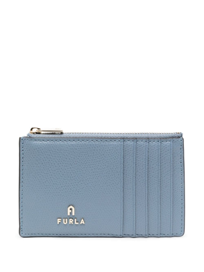 Furla Logo-plaque Leather Wallet In Blue