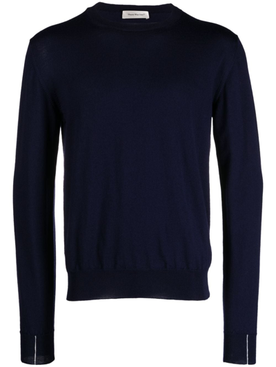 There Was One Fine-knit Merino Jumper In Blue