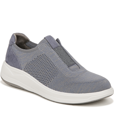 Bzees Premium Trophy Washable Slip-on Sneakers In Grey Stretch Knit Fabric