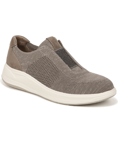Bzees Premium Trophy Washable Slip-on Sneakers In Beige Stretch Knit Fabric