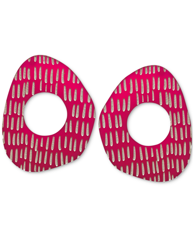 Swanky Designs Amira Stud Drop Earrings In Bright Pink