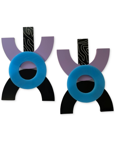 Swanky Designs Naomi Multicolor Dangle Drop Earrings In Lavender