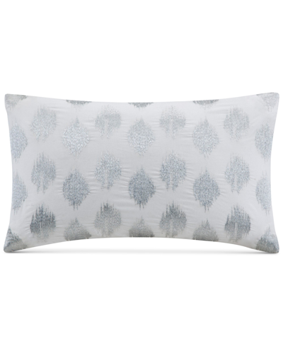 Ink+ivy Nadia Dot-embroidered Decorative Pillow, 12" X 18" In Silver