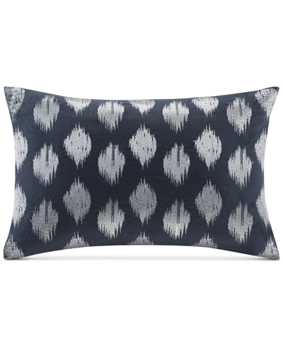 Ink+ivy Nadia Dot-embroidered Decorative Pillow, 12" X 18" In Navy