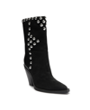 Arezzo Bota Womens Leather Studded Knee-high Boots In Black