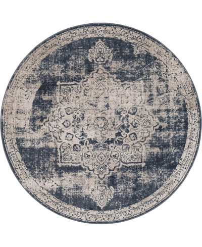 Bayshore Home Closeout!  Odette Ii Roosevelt 4' X 4' Round Area Rug In Navy