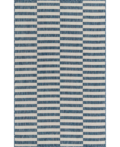 Bayshore Home Outdoor Banded Striped 5' X 8' Area Rug In Navy