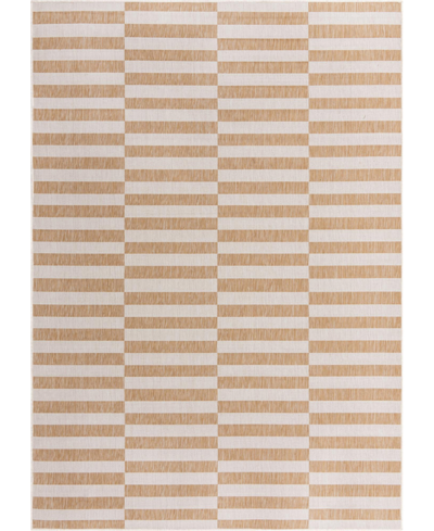 Bayshore Home Outdoor Banded Striped 7' X 10' Area Rug In Tan