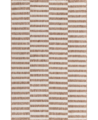 Bayshore Home Outdoor Banded Striped 5' X 8' Area Rug In Tan