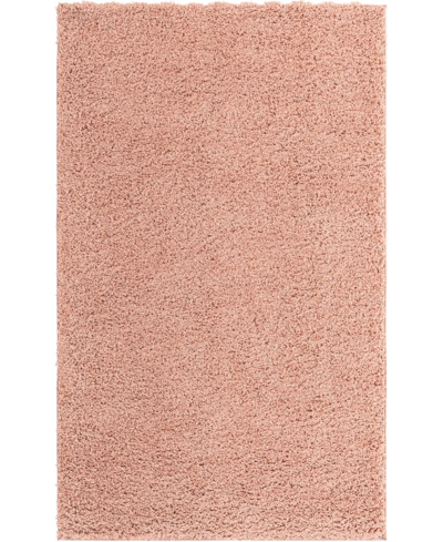 Bayshore Home Always Shag Solid 5' X 8' Area Rug In Rose