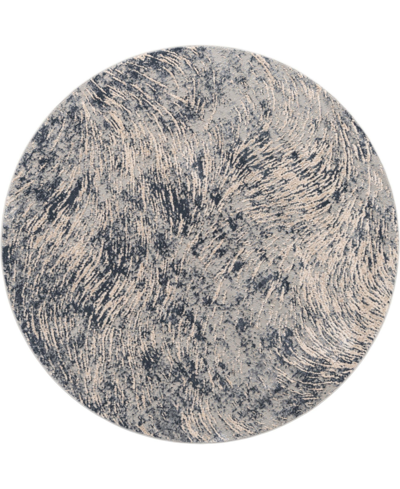 Bayshore Home Refuge Wave 7' X 7' Round Area Rug In Gray