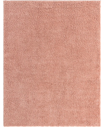Bayshore Home Always Shag Solid 8' X 10' Area Rug In Rose