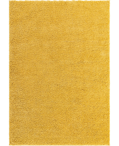 Bayshore Home Always Shag Solid 7' X 10' Area Rug In Yellow