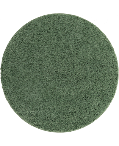 Bayshore Home Always Shag Solid 5' X 5' Round Area Rug In Green