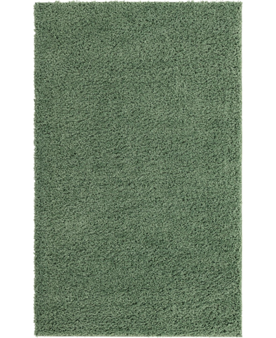 Bayshore Home Always Shag Solid 5' X 8' Area Rug In Green