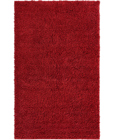 Bayshore Home Always Shag Solid 5' X 8' Area Rug In Cherry