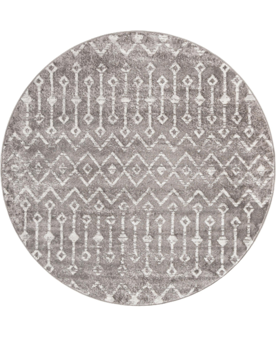 Bayshore Home Closeout!  Wander Lattice Gypsy 5'3" X 5'3" Round Area Rug In Gray