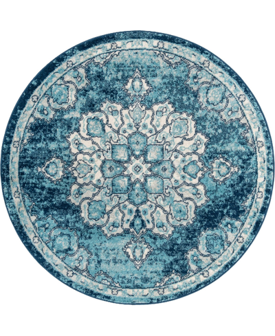 Bayshore Home Closeout!  Dodds Kokulu 7'10" X 7'10" Round Area Rug In Blue