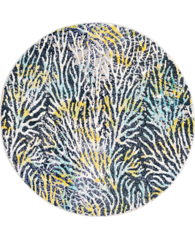 Bayshore Home Closeout!  Beau Seaweed 4' X 4' Round Area Rug In Blue