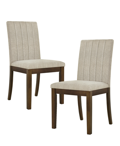 510 Design Everly 19.5" 2 Piece Upholstered Channel-back Dining Chair In Taupe