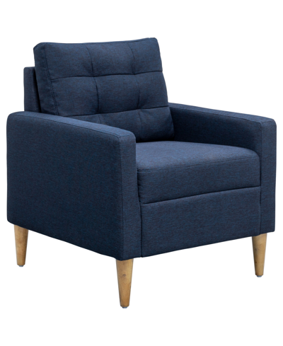 510 Design Dani 29" Wide Tufted Back Accent Chair In Navy Blue