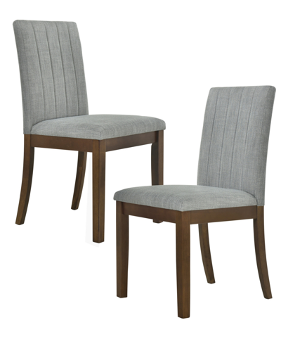 510 Design Everly 19.5" 2 Piece Upholstered Channel-back Dining Chair In Gray
