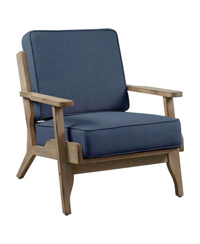 Ink+ivy Malibu 28.5" Wide Upholstered Solid Wood Frame Accent Chair In Navy