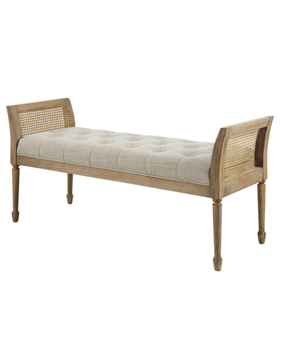 Martha Stewart Collection Isla 48.5" Wide Tufted Upholstered Accent Bench In Natural