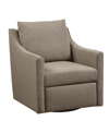 Martha Stewart Collection Christian 30" Wide Fabric Upholstered Swivel Armchair In Taupe