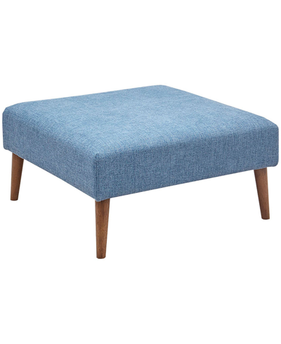 Ink+ivy Maise 35" Round Fabric Upholstered Ottoman In Blue