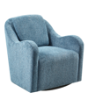 Madison Park Westerly 30" Wide Fabric Upholstered Swivel Chair In Blue