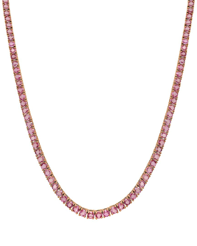 Sabrina Designs 14k Rose Gold 12.17 Ct. Tw. Pink Sapphire Tennis Necklace