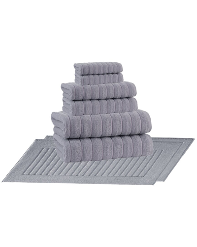 Enchante Home Vague Turkish Cotton 8pc Towel Set In Silver