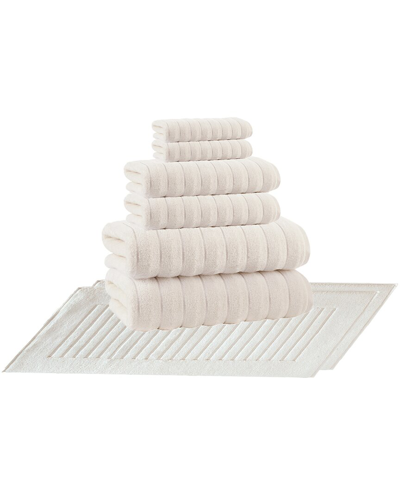 Enchante Home Vague Turkish Cotton 8pc Towel Set In Cream