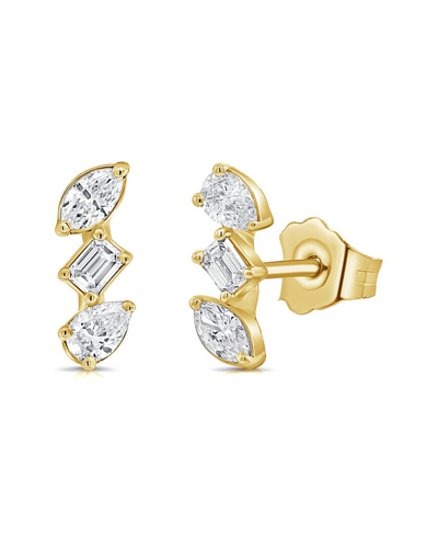Sabrina Designs 14k Yg Fancy Shape Diamond Stud Earrings