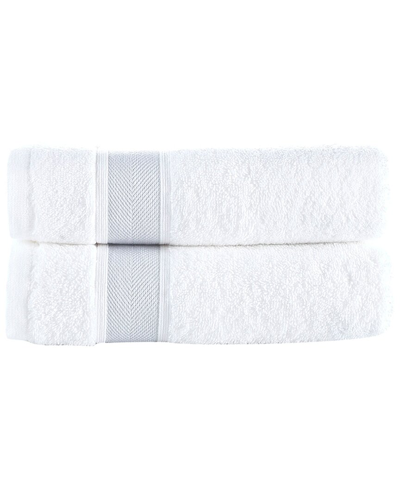 Brooks Brothers Ottoman Rolls 2pc Hand Towels In Silver