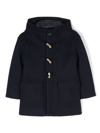 Il Gufo Montgomery Hooded Duffle Coat In Blue