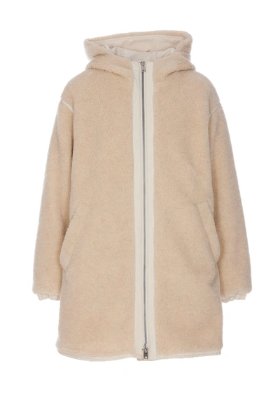 Woolrich Reversible Teddy Parka In Beige