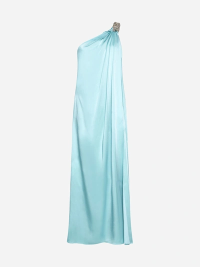 Stella Mccartney Viscose-blend One-shoulder Dress In Aquamarine