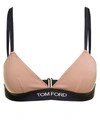 TOM FORD TOM FORD BEIGE TRIANGLE BRA WITH LOGO UNDERBAND IN JERSEY WOMAN