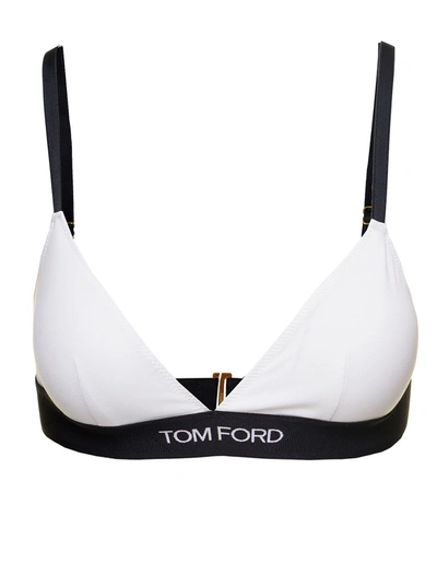 Tom Ford White Modal Signature Bra In Bianco