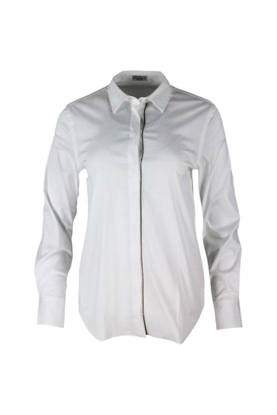 Brunello Cucinelli Shirt In Stretch Cotton In White