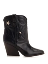 Stella Mccartney Cloudy Alter Mat Star Embroidery Cowboy Boots In Black
